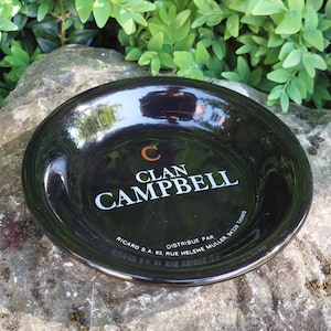 CLAN CAMPBELL ashtray / Ceramic ashtray / Advertising item, bar, bistro, cafe decoration / Made in France