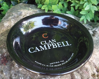 CLAN CAMPBELL ashtray / Ceramic ashtray / Advertising item, bar, bistro, cafe decoration / Made in France