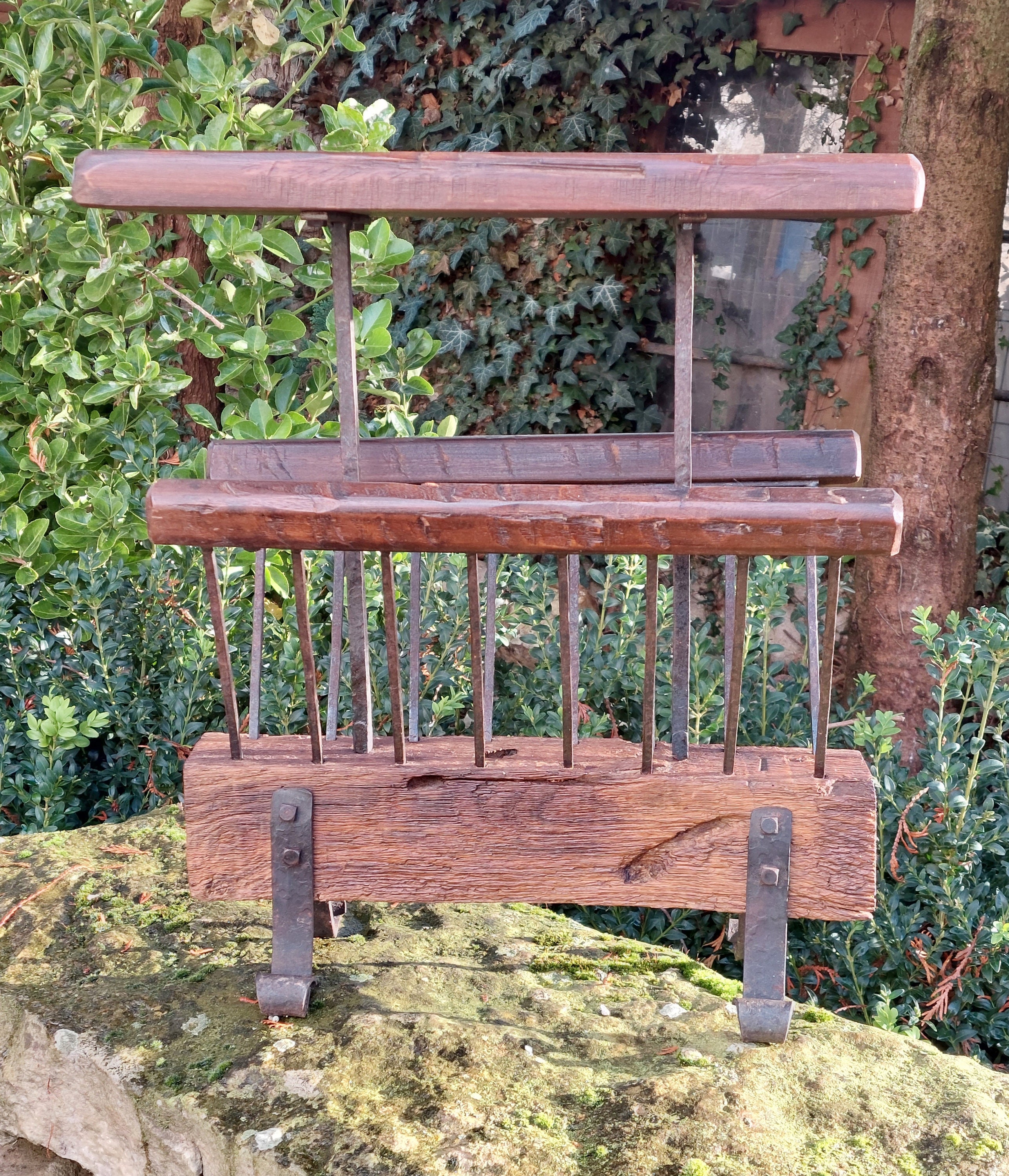 Old Magazine Door in Solid Oak and Wrought Iron / Rustic Style ...