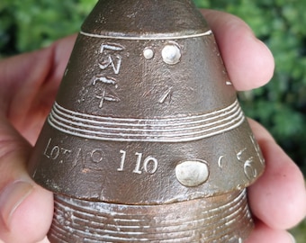 Foguete de percussão antigo N 102.I.A / Primeira Guerra Mundial / Artilharia inglesa, 1915 / Lembrança de guerra, Militaria / Peso de papel / Coleção e decoração