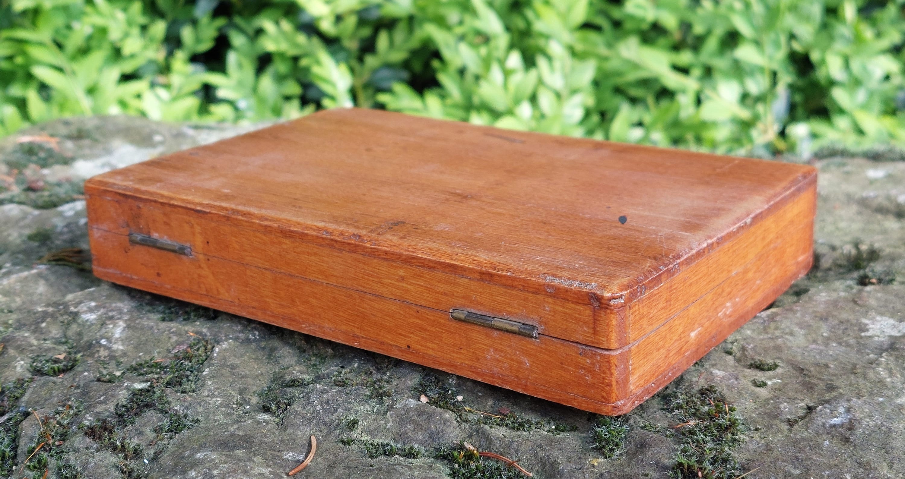 Compass Box Set Old Old Compass Box / Wooden Box, Compass / Blue Velvet Interior / Geometry ...