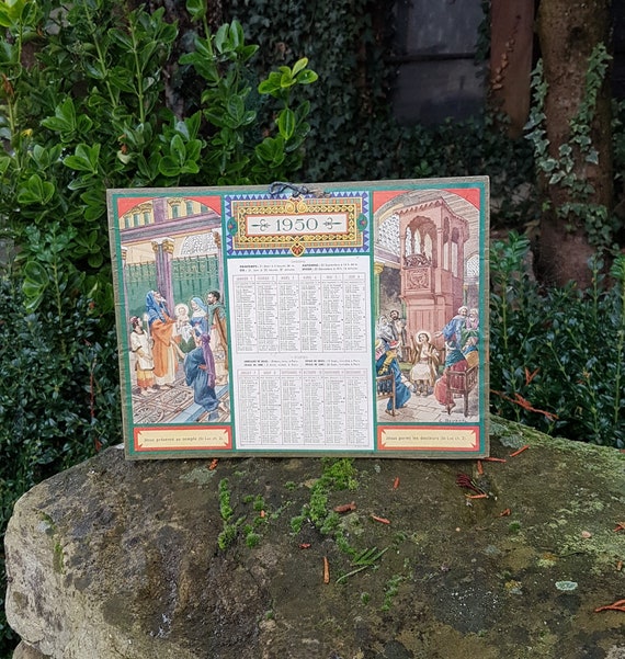 Calendar, Almanac of Posts, Telegraphs and Telephones PTT / Year 1950 /  Religious Scene / French Vintage Calendar / Authentic - Etsy