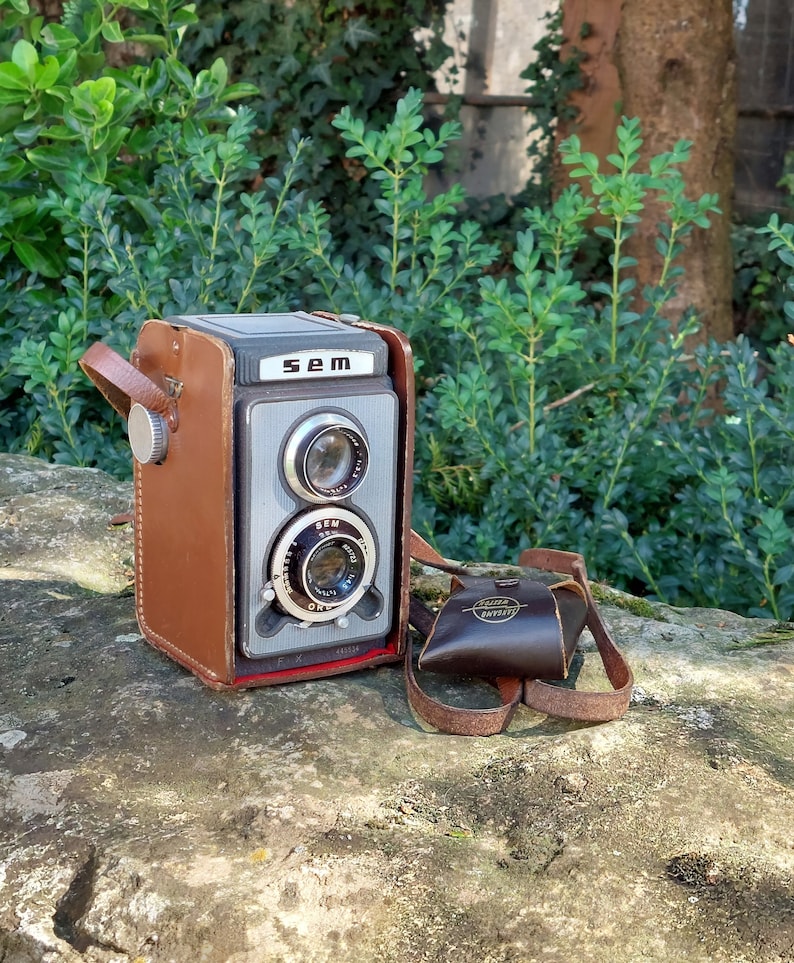 Appareil Photo SEMFLEX SEM OREC – TLR Ancien Noir Avec étui Cuir – Occasion