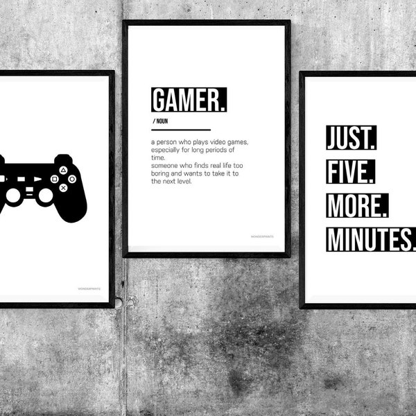 Gamer A3 A4 Prints Playstation Xbox - Boys Bedroom - Gamer Definition - Man Cave - Wall Decor - Gaming Prints - Kids Room - Gift