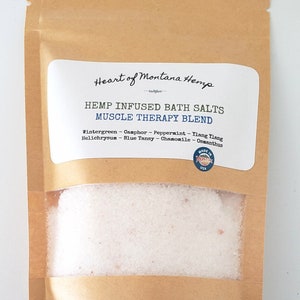 Muscle Aid Blend Hemp Infused Bath Salts All Natural, Handmade, Clean,No Preservatives or Additives. Aids in sore, achy muscles & recovery image 4