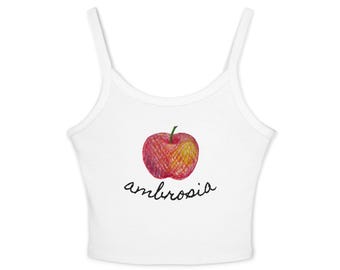 Camiseta de tirantes finos con diseño de Apple: moda de verano para mujer