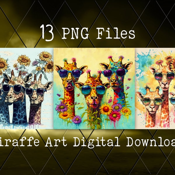 Giraffe Digital Download | Giraffe PNG Bundle | Giraffe Clipart