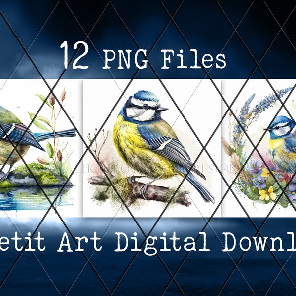 Bluetit Digital Download | Bluetit PNG Bundle | Bluetit Clipart