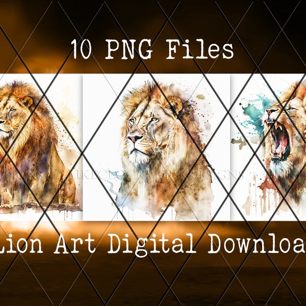 Lion Digital Download | Lion PNG Bundle | Lion Clipart