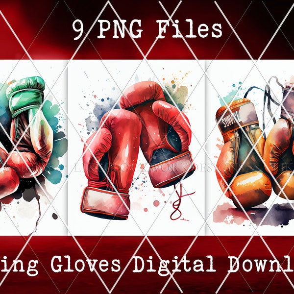 Boxing Gloves Digital Download | Boxing Gloves PNG Bundle | Boxing Gloves Clipart