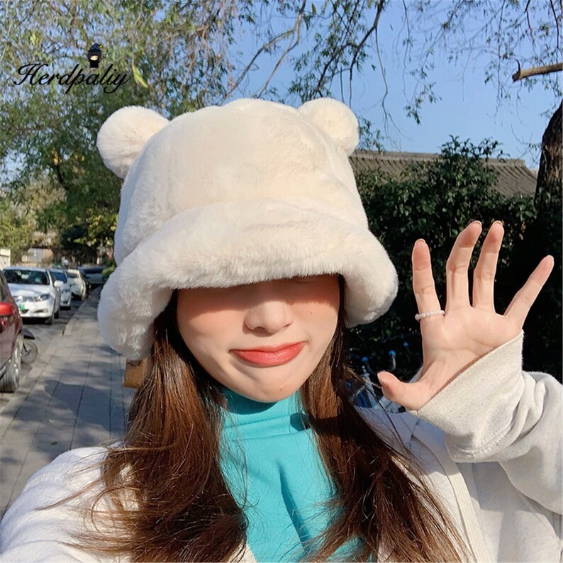 Warm Fuzzy Bear Ear Winter Hatpure 
