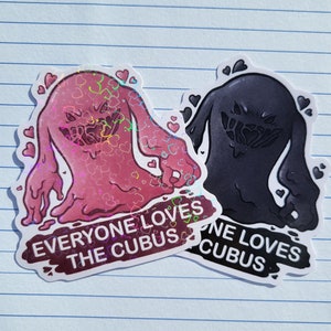 FFXIV Everyone Loves the Cubus Regular and Heart Foil Shiny 3" Vinyl Weatherproof Sticker