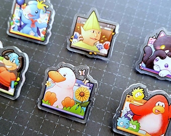 Y2K Web Browser Game Acrylic Pins