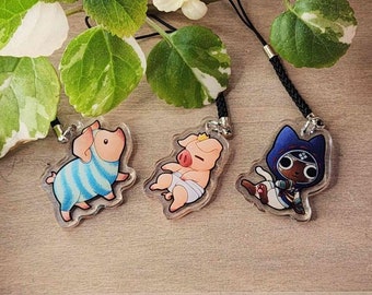 Monster Hunter Poogie & Palico Mini 1.5" Acrylic Phone Charms
