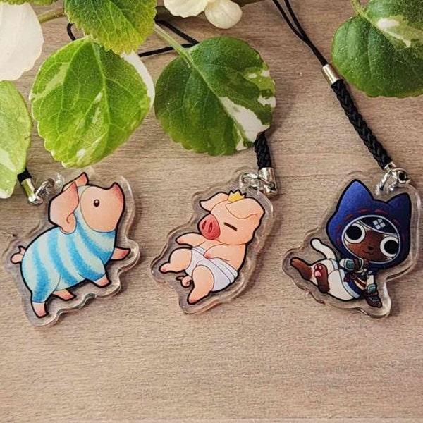 Monster Hunter Poogie & Palico Mini 1.5" Acrylic Phone Charms