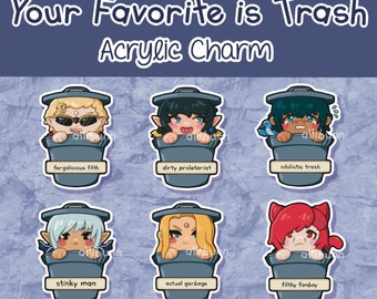 FFXIV NPC Trash Can 2.5 inch epoxy acrylic charm