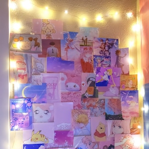 Kawaii Pastel Collage Pack Anime, Pink, Sakura, Printable, Digital Item 65 Pieces