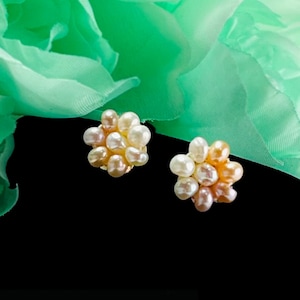 Multi colored Cultured freshwater Pearl Stud  Earrings