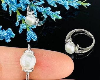 Cultured Freshwater Water Soft White  Colored Pearl with CZ studded - DuskGrand