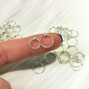 Helix Piercing Huggies Ball Hoops Kugel Creolen Silber Silver 925