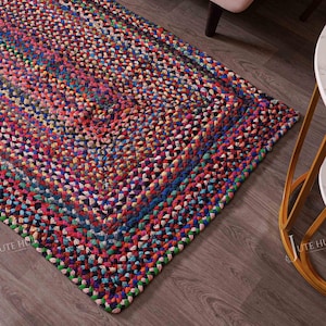 Hand Braided Colorful Runner Cotton Rug, Handmade Eco friendly Hallway Decor Large Runner, Bohemian Area Rug, Boho Home Decor