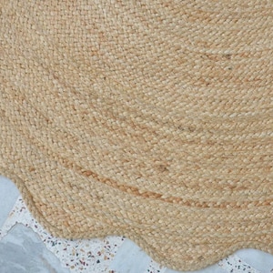 Braided Natural Round Solid Jute Rug, Large Area Rug For Dining Table Rug, Home and Living room Decor, Jute Area Circle Rug, 6 ft Natural Rug