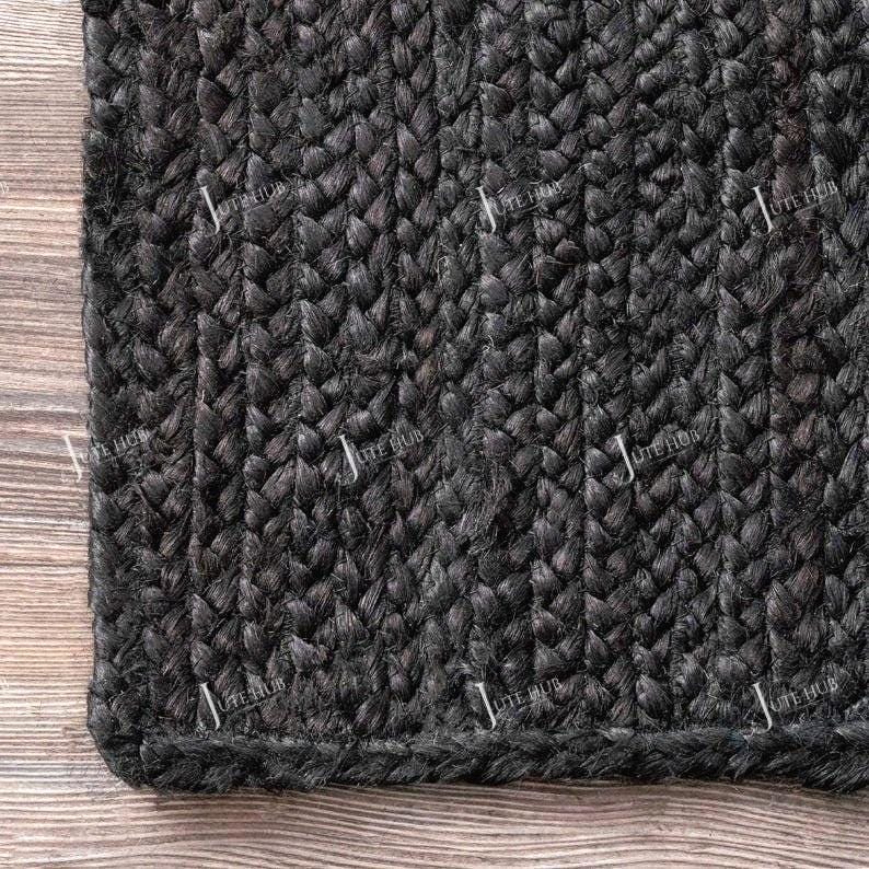 Bohemian jute area rug for home decor, Handmade custom size rug, 8x10 jute area rug, Hallway rugs