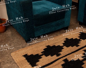 tapis de chanvre vintage, tapis Kilim, coureur de chanvre indien, tapis de chanvre carré, coureur de chanvre pour salon, tapis de coureur de chanvre boho, chanvre pour porche