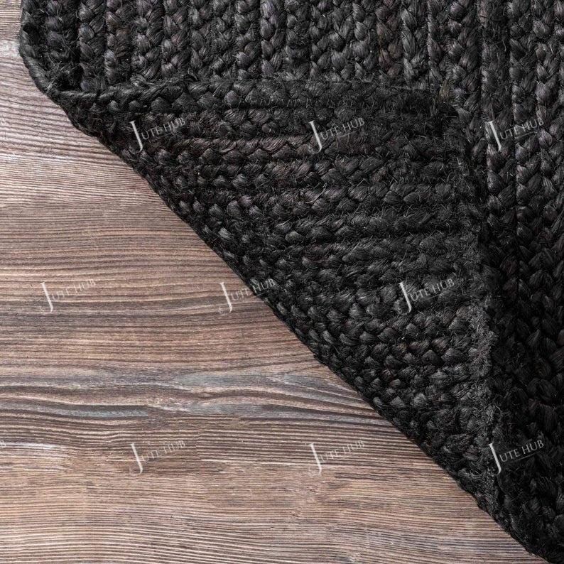 6x9, 8x10ft Black solid Natural Jute Rugs-Extra Large Jute Rugs entryway Jute Rugs ,Solid jute Rug, Large Area jute For Hallway Rug