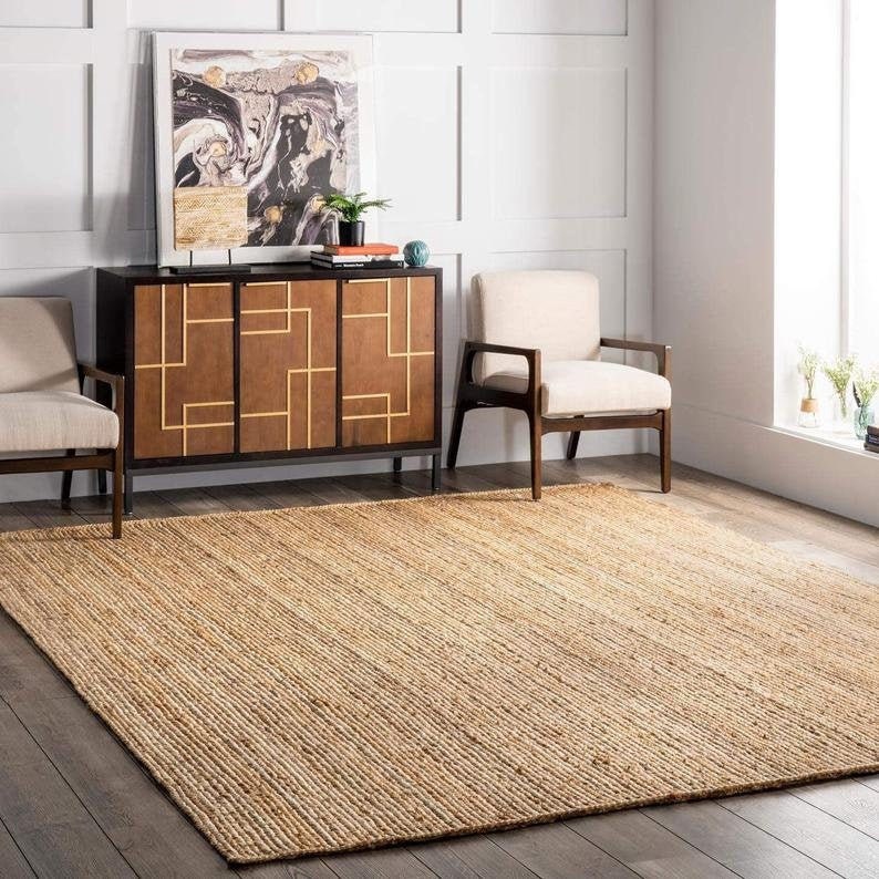 8x8 12x12 ft square indian handmade jute rug living room | Etsy