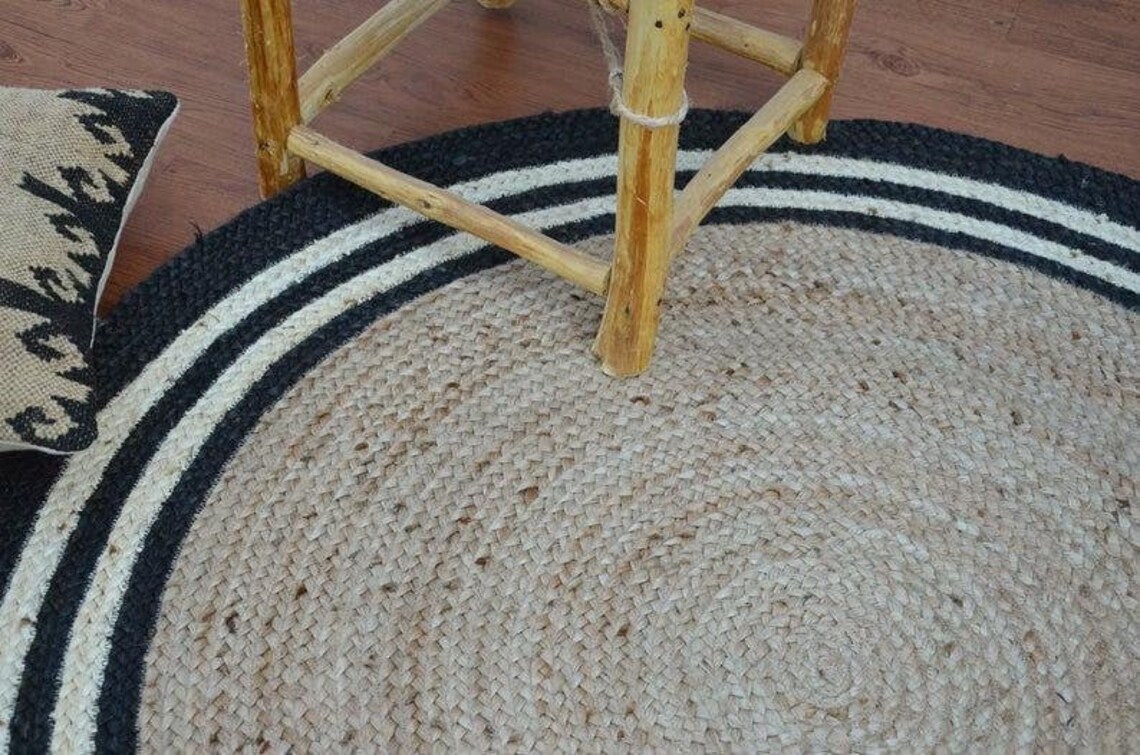 3x3 7x7 11x11 ft jute round rug round rug handmade Etsy