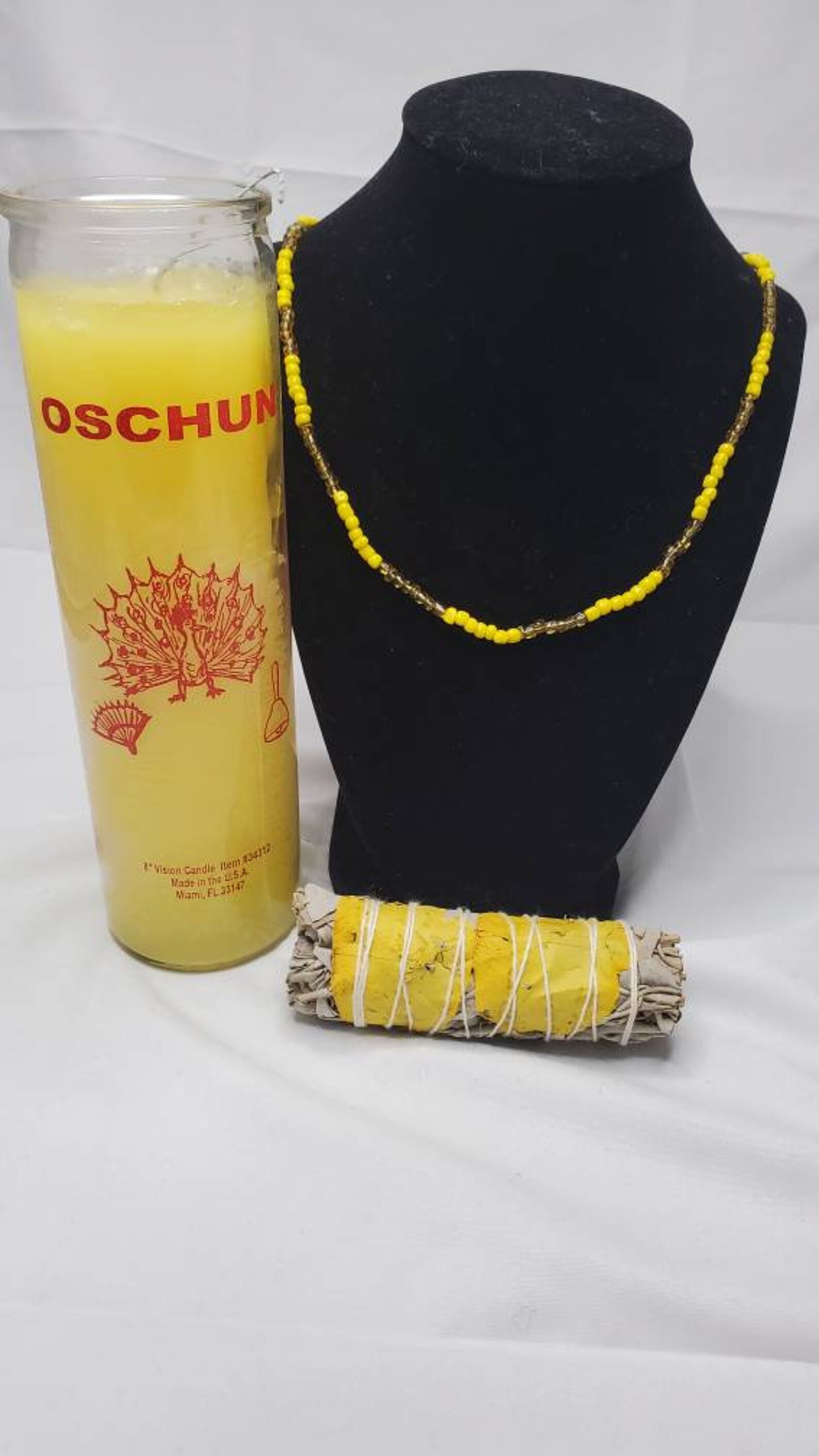 Oshun Ochun Ifa Santeria River Goddess Yellow Pillar Candle Etsy