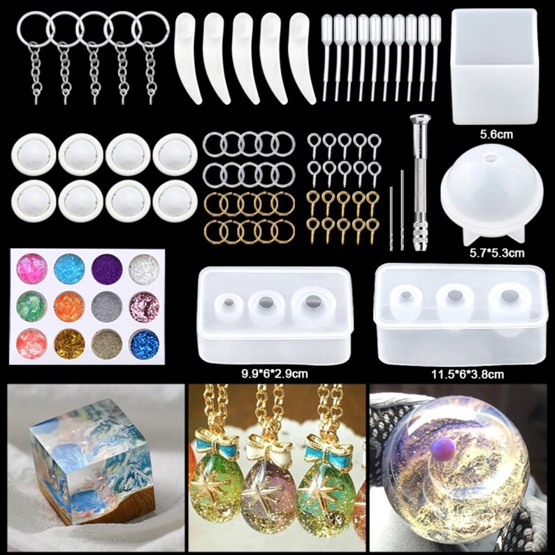 Epoxy Casting Molds Set Silicone UV Casting Tools Kits Resin Etsy