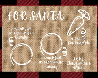 Santa Cookie Placemat, Personalized Cookies for Santa Placemat, Christmas Eve Personalized Placemat,