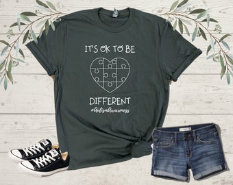 Autism Awareness Tee, Its OK To Be Different Shirt, Autism Gift T-Shirt, Unisex Shirt, Autism Mom Tees, Special Ed Teacher