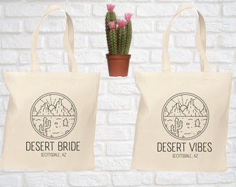 Desert Bride Tote Bags, Desert Vibes Bachelorette Tote Bags, Desert Bachelorette Party Bridal Party Gift, Bachelorette Tote