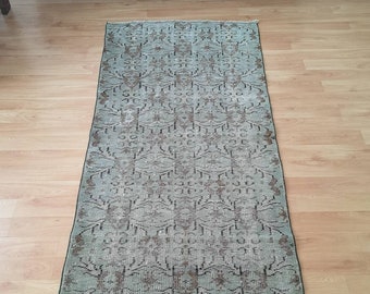 Hallway Runner Rug, 2.9 x 6.8 ft Rug, Turkish Runner Rug, Green Vintage Rug, Aesthetic Decor Rug, Vintage Turkish Rug, Entryway Runner Rug