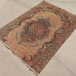 Turkish Handmade Rug, 4.7 x 6.3 ft Rug, Vintage Bedroom Rug, Bohemian Rug, Living Room Rug, Unique Turkish Rug, Area Rug, Green Oriental Rug
