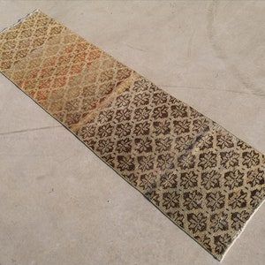 Orange Boho Rug, 1.8 x 6.4 ft Rug, Bohemian Runner Rug, Hallway Runner, Home Decor Rug, Ethnic Runner Rug, Vintage Turkish Rug, Handmade Rug