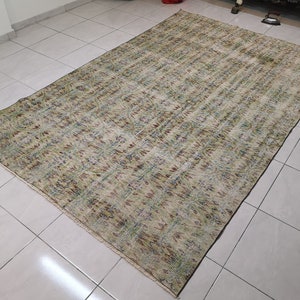 6.3 x 9.8 ft Large green rug Oversized Turkish rug Large Turkish rug Turkish vintage rug Green rug for living room Handmade wool rug Old rug