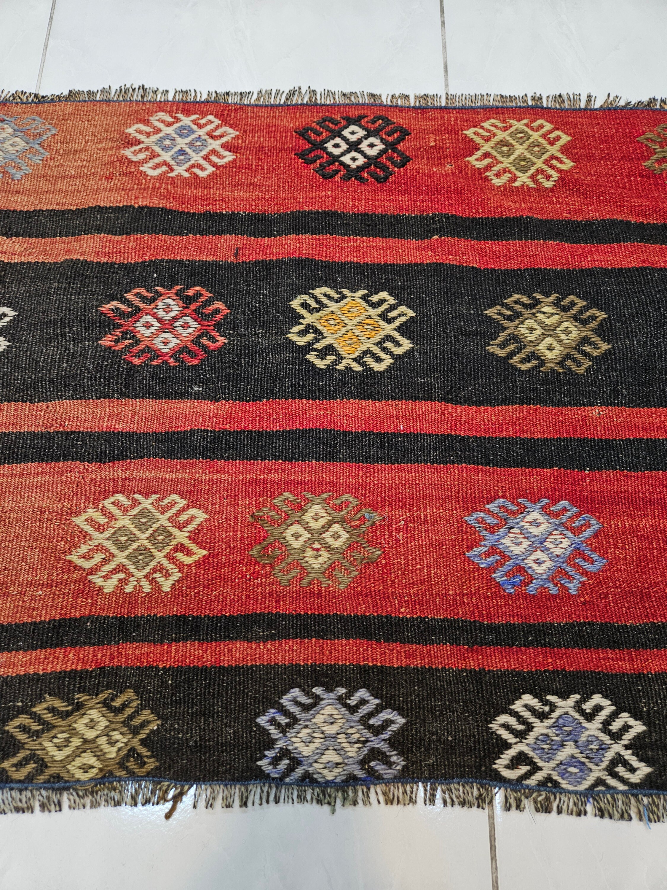 Red Striped Kilim Rug, Turkish Vintage Small Rug (3.3 X 2.2 Ft) - Etsy
