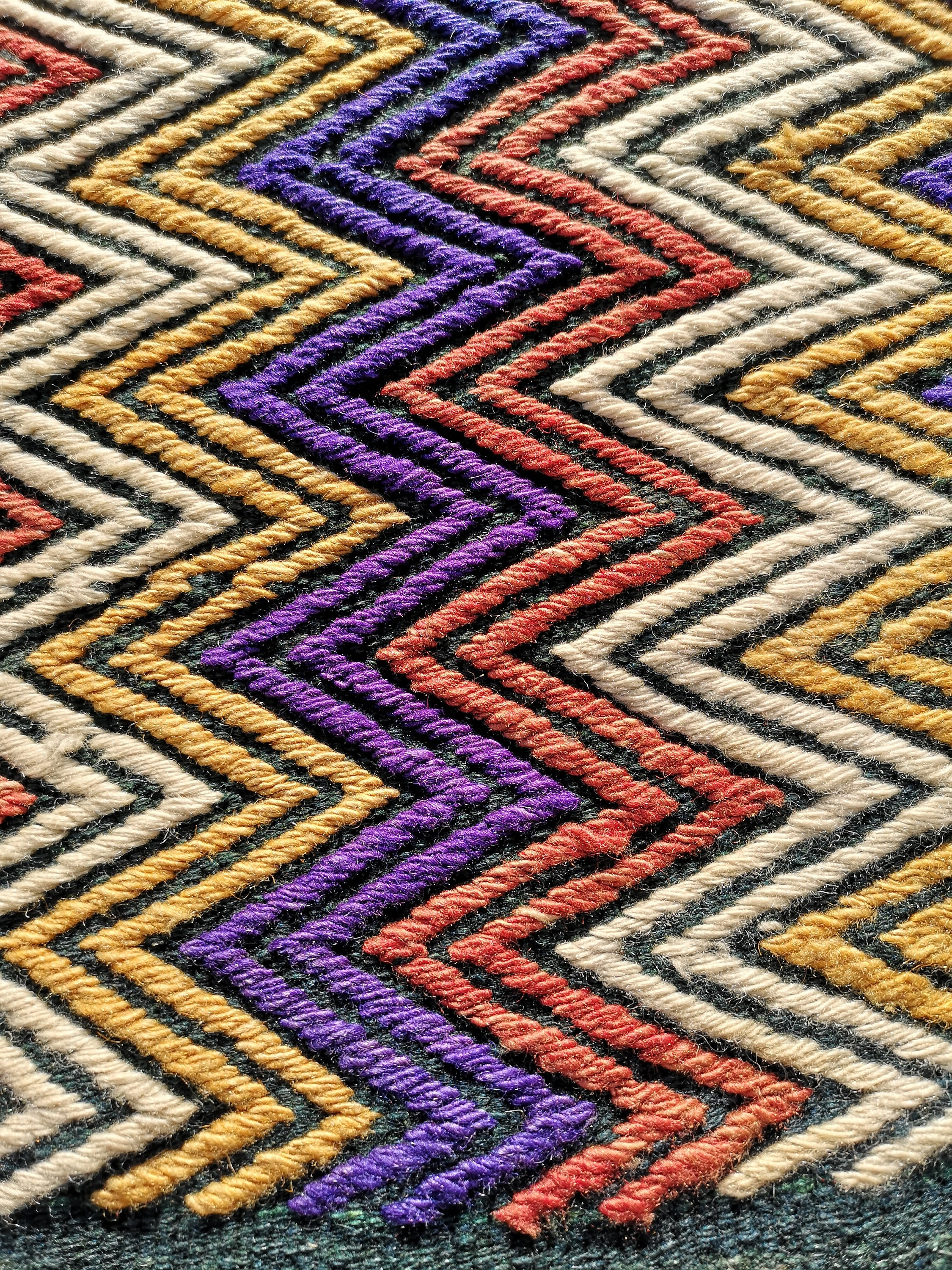 60×104 \"zig-zag” ViNTAGE TURKiSH RUG Zigzag Designed Colorful Turkish Vintage Kilim Rug 2.3 X 3.8