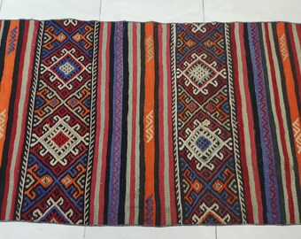 2.7 x 9.7フィートのトルコ製ヴィンテージキリムラグ、トルコ製
