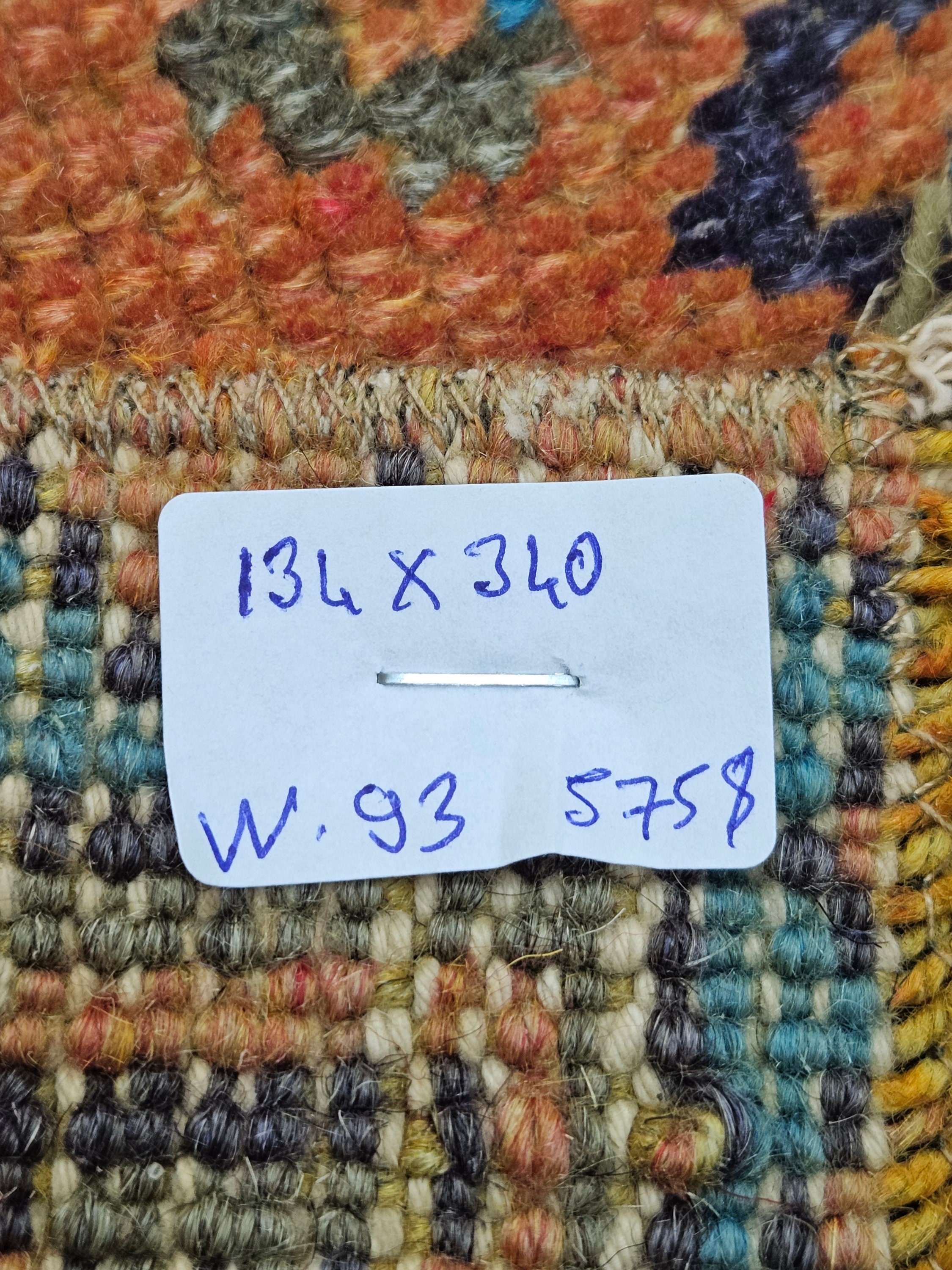 オレンジのトルコ製ランナーラグ、4 x 11フィート、ヴィンテージの廊下