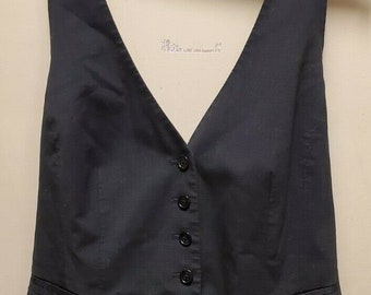 Worthington Women's 12  Size Wrap Sizeable Neck Button Dress Plaid Button Vest