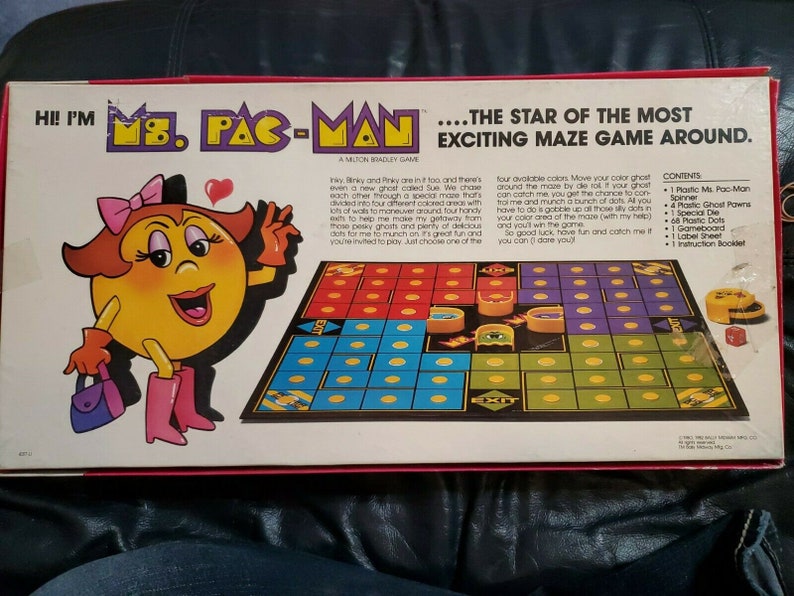 Pacman Board Game 1980s Edition T Ms