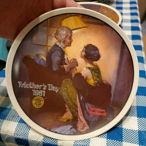 Na de partij moeders dag norman rockwell knowles 1981 collector plate q26