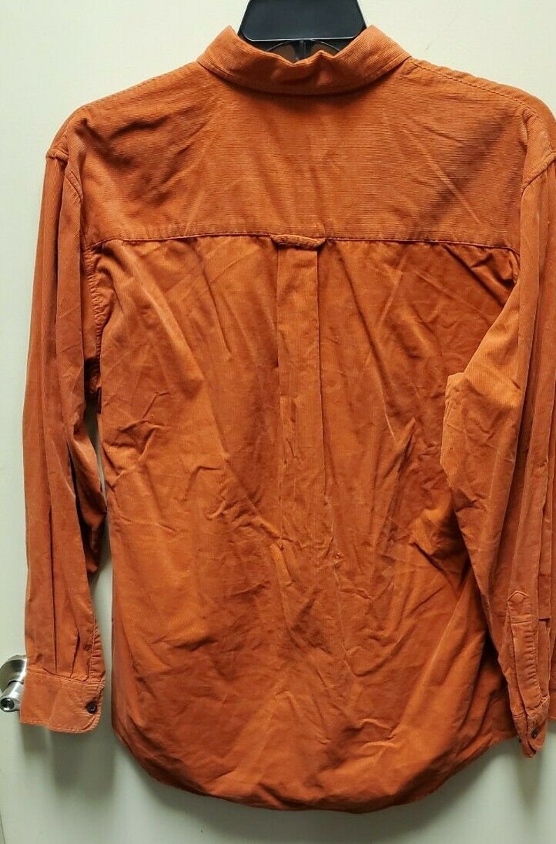 VTG Pendleton Corduroy Long Sleeve Shirt Wayne Mens Size L Dark Burnt Orange