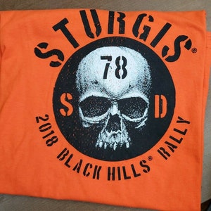 Sturgis motorcycle rally 2018 black hills orange t shirt size 3xl jt