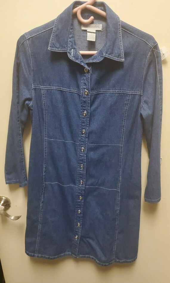 Real Comfort Long Sleeved Denim Button up Dress Si